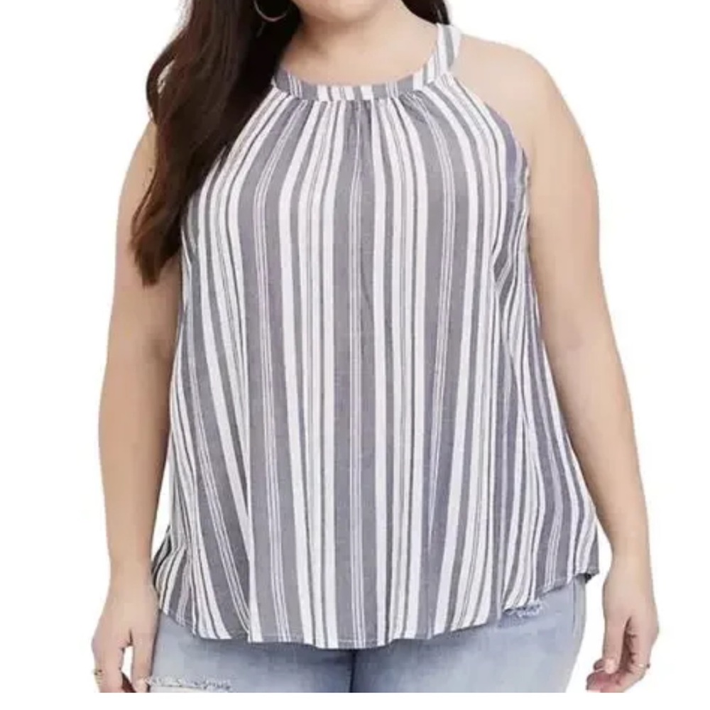 Torrid striped sleeveless blouse